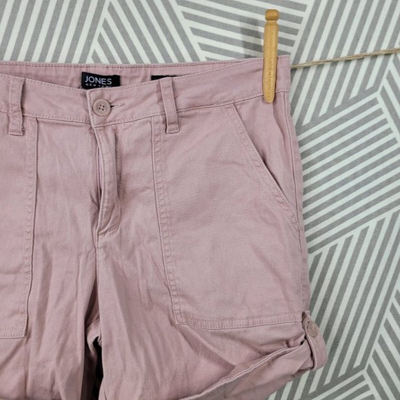 Jones New York Stretch Jean Utility Shorts Rose Mauve Pink Sz 8 - Picture 2 of 4